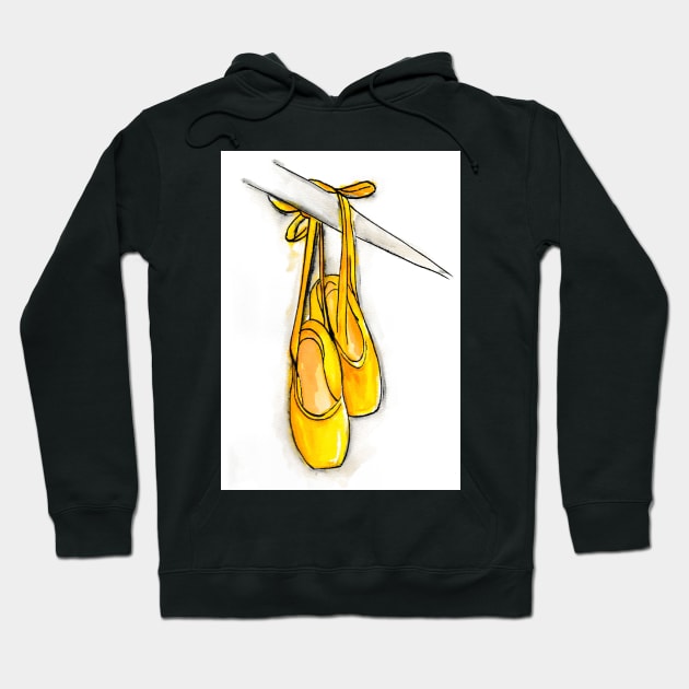 Yellow Pointe shoe Hoodie by Svetlana Pelin